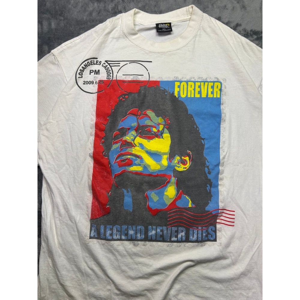 VTG Michael Jackson Forever A Legend Never Dies Graphic T Shirt Mens 3XL White - Picture 3 of 10